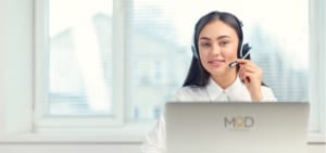 a happy myoutdesk virtual assistant