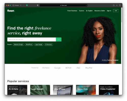 Fiverr webiste