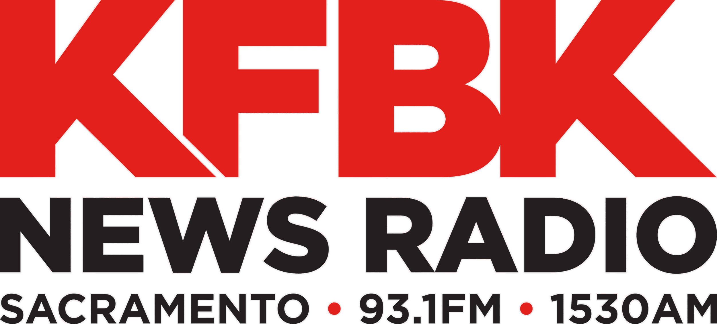 KFBK News Radio logo with bold red letters. Below, black text reads “Sacramento • 93.1 FM • 1530 AM.” Perfect for those interested in Case Studies on local media branding.